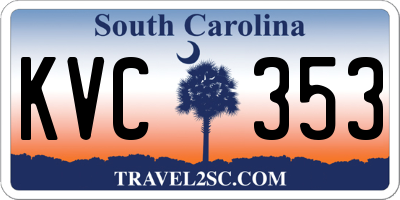 SC license plate KVC353