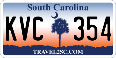 SC license plate KVC354
