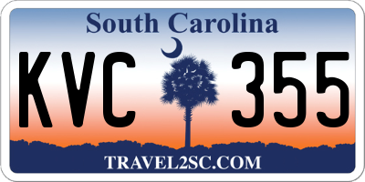 SC license plate KVC355