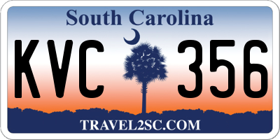 SC license plate KVC356