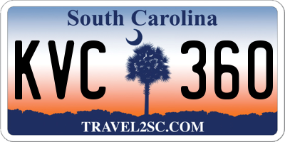 SC license plate KVC360