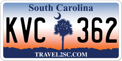 SC license plate KVC362