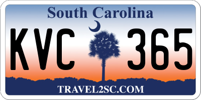 SC license plate KVC365