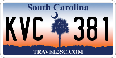 SC license plate KVC381