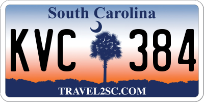 SC license plate KVC384