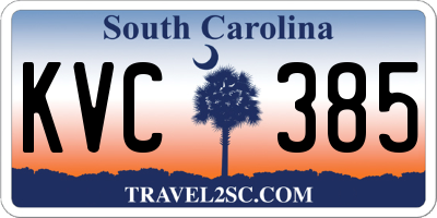 SC license plate KVC385
