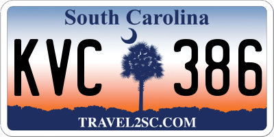 SC license plate KVC386