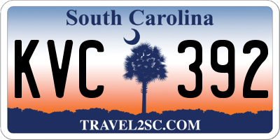 SC license plate KVC392