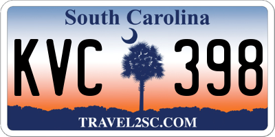 SC license plate KVC398