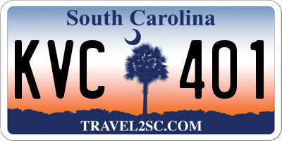 SC license plate KVC401