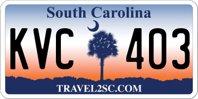 SC license plate KVC403
