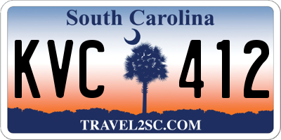 SC license plate KVC412
