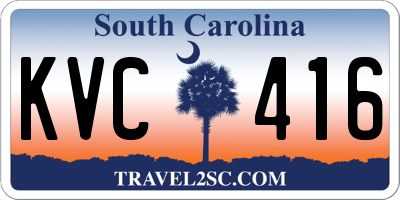 SC license plate KVC416