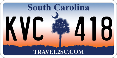 SC license plate KVC418