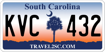 SC license plate KVC432
