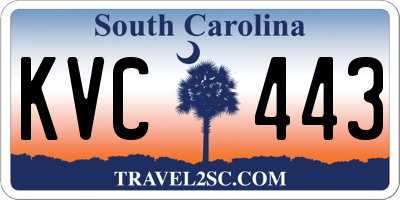 SC license plate KVC443