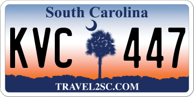 SC license plate KVC447