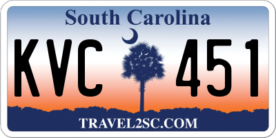 SC license plate KVC451