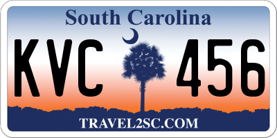 SC license plate KVC456