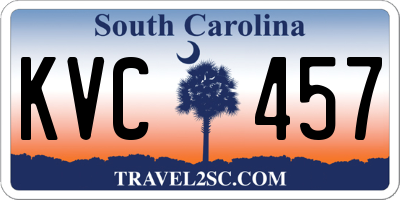 SC license plate KVC457
