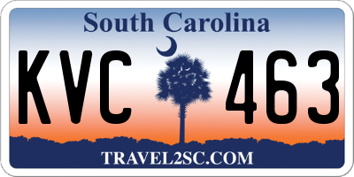 SC license plate KVC463