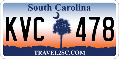 SC license plate KVC478