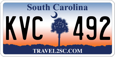 SC license plate KVC492