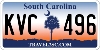 SC license plate KVC496