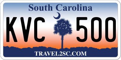 SC license plate KVC500