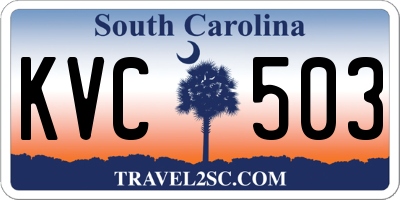 SC license plate KVC503