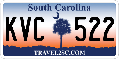 SC license plate KVC522
