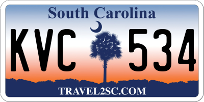 SC license plate KVC534