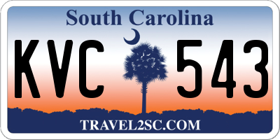 SC license plate KVC543