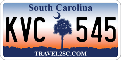 SC license plate KVC545