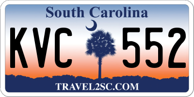 SC license plate KVC552