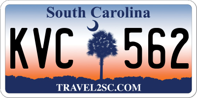 SC license plate KVC562