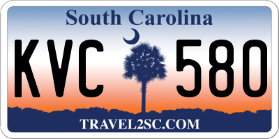 SC license plate KVC580