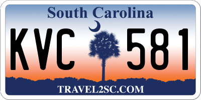 SC license plate KVC581