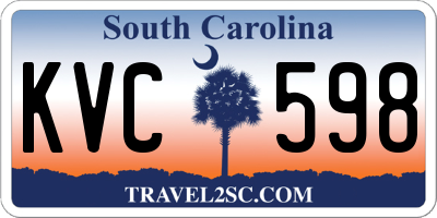 SC license plate KVC598