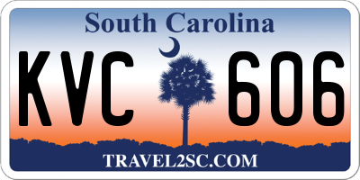 SC license plate KVC606