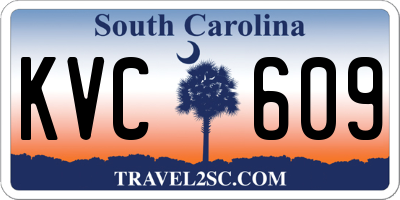 SC license plate KVC609