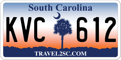 SC license plate KVC612
