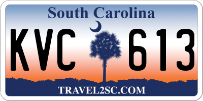 SC license plate KVC613
