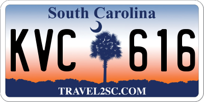 SC license plate KVC616