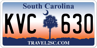 SC license plate KVC630