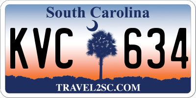 SC license plate KVC634