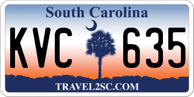 SC license plate KVC635