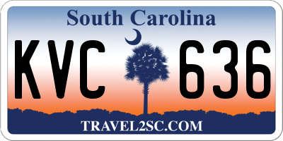 SC license plate KVC636