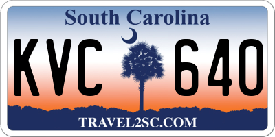 SC license plate KVC640