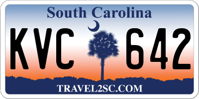SC license plate KVC642
